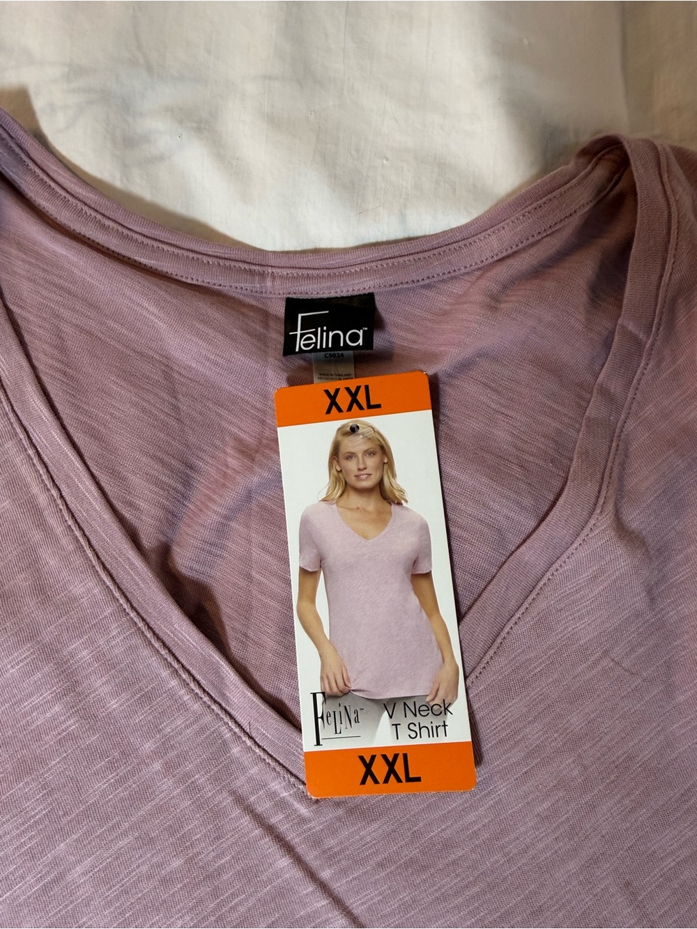 Felina Lavender V-Neck Short Sleeve Tee - Picture 2 of 6